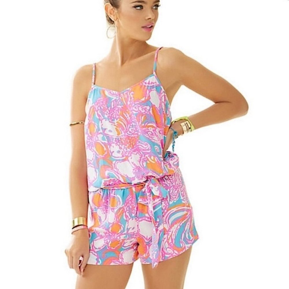 Lilly Pulitzer Deanna Romper Feeling Tanked - Size Small